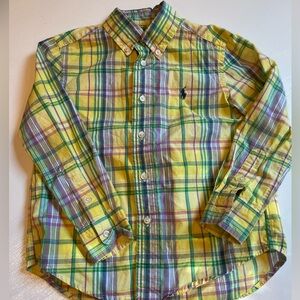 Yellow Plaid Button Down Polo Ralph Lauren